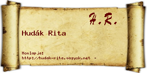 Hudák Rita névjegykártya